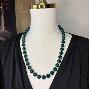 Vintage Green Acrylic Beaded Necklace
